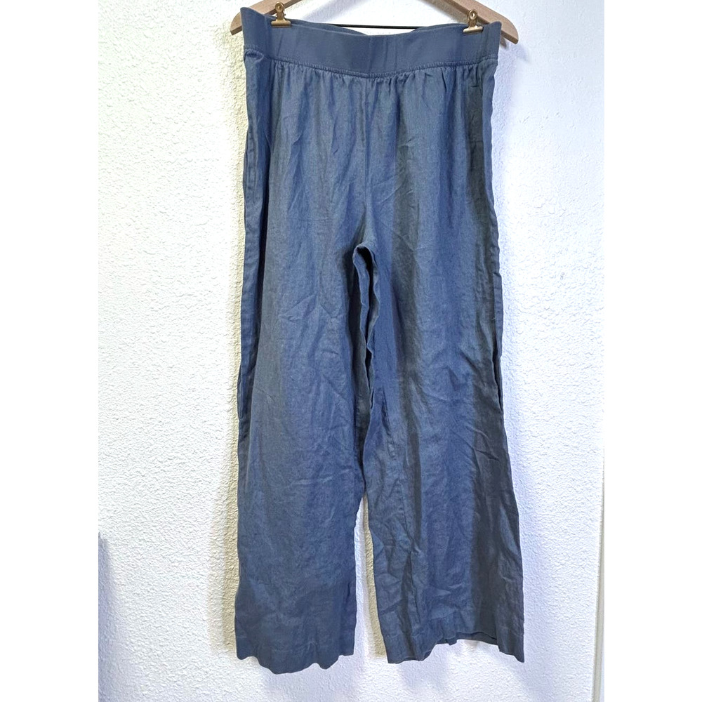 Title Nine wide leg linen pants stretch waist